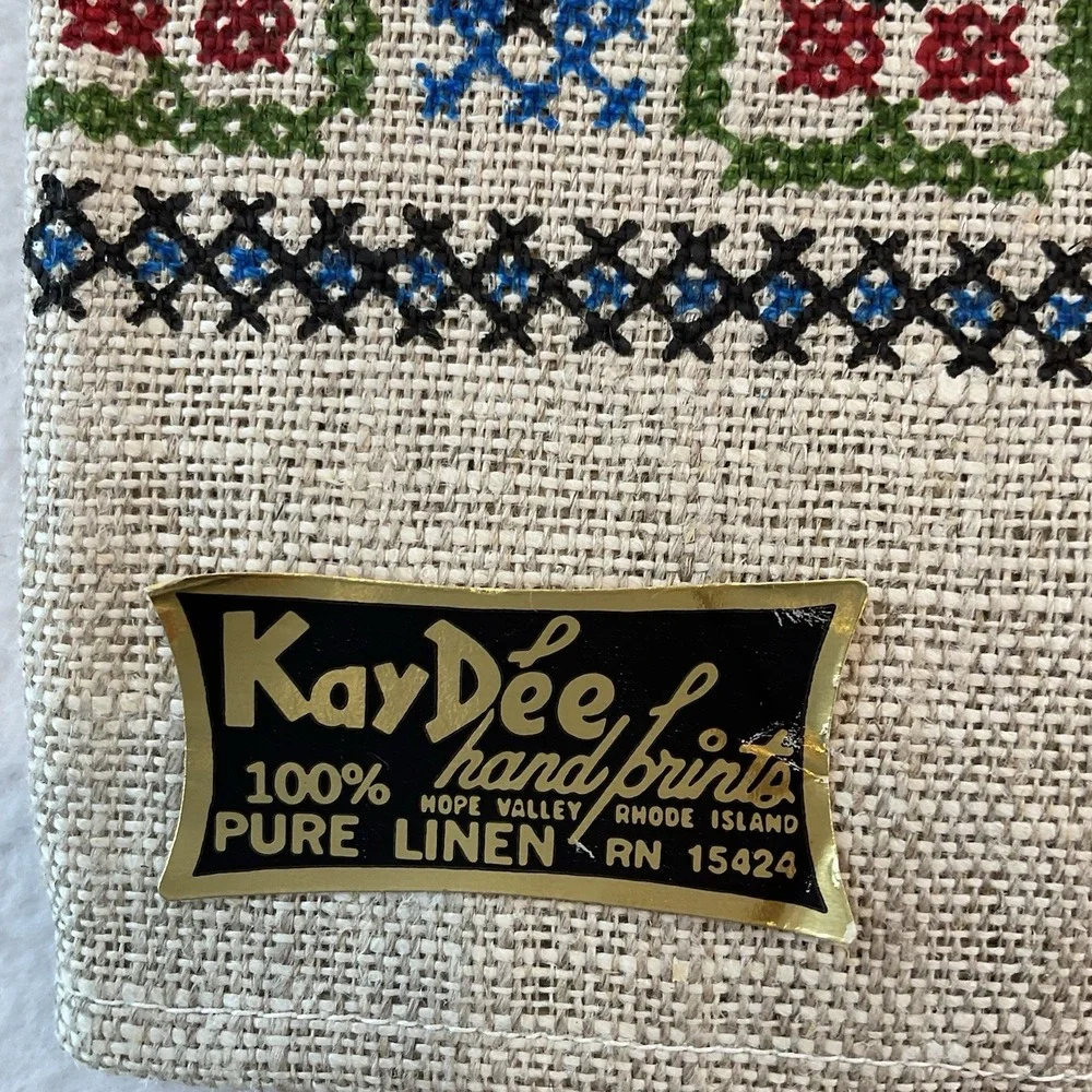 Kay Dee Handprints Linen Kitchen Towel Sampler Friendship Lois Long VTG‎ NEW